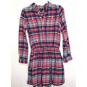 Polo Ralph Lauren Girls Pink Long Sleeve Flannel Dress size 14